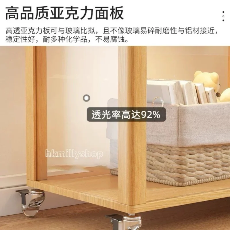A&1793實木展示櫃 兩色可選 移門櫃 趟門櫃 透明櫃 手辦櫃 書櫃 積木櫃 樂高櫃 陳列櫃 亞克力櫃子 非玻璃櫃 三面透明櫃 推拉門模型櫃 收納櫃 儲物櫃 - Image 6