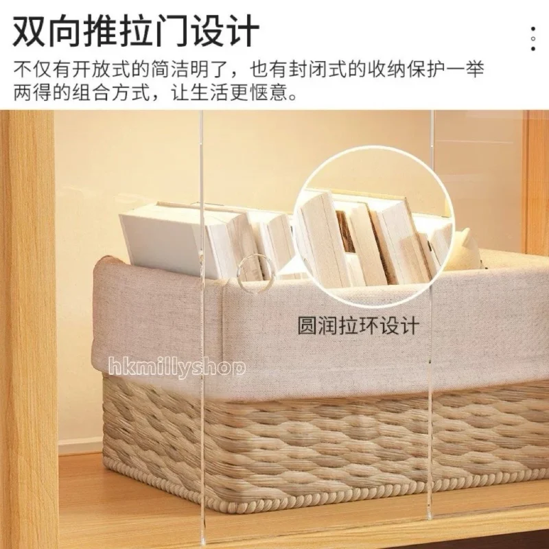A&1793實木展示櫃 兩色可選 移門櫃 趟門櫃 透明櫃 手辦櫃 書櫃 積木櫃 樂高櫃 陳列櫃 亞克力櫃子 非玻璃櫃 三面透明櫃 推拉門模型櫃 收納櫃 儲物櫃 - Image 5
