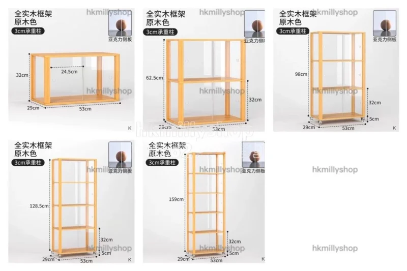 A&1793實木展示櫃 兩色可選 移門櫃 趟門櫃 透明櫃 手辦櫃 書櫃 積木櫃 樂高櫃 陳列櫃 亞克力櫃子 非玻璃櫃 三面透明櫃 推拉門模型櫃 收納櫃 儲物櫃 - Image 8