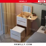 A&0449免安裝梳妝台化妝枱收納櫃一體櫃儲物櫃床頭櫃臥室迷你翻蓋儲物枱