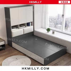 A&0797榻榻米衣櫃床組合 帶軟靠 床頭可儲物 家用多功能儲物床
