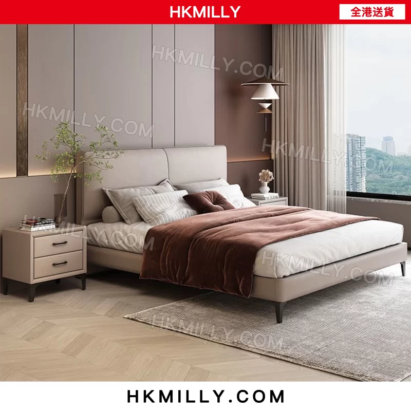 A&1520油壓床儲物床 框架床 雙人床 四呎床 五呎床 Queen size bed 氣壓床 液壓床 科技佈床頭軟靠 收納床架全新包送貨