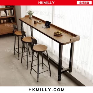 A&1798吧枱桌椅組合 餐桌 寫字台 酒吧桌 電腦桌 陽台高腳桌椅 長枱 家用吧枱長條桌奶茶店 窄桌子