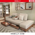 A5139日式沙發 布藝梳化床 sofa bed 儲物沙發 懶人沙發床 可收納腳踏貴妃椅 單人雙人沙發床多顏色選擇pu皮乳膠海綿坐墊