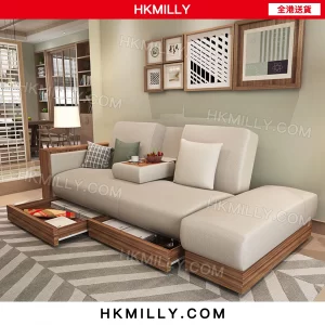 A5139日式沙發 布藝梳化床 sofa bed 儲物沙發 懶人沙發床 可收納腳踏貴妃椅 單人雙人沙發床多顏色選擇pu皮乳膠海綿坐墊