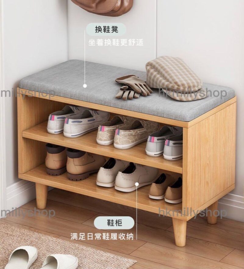 A&0659鞋櫃 鞋架 換鞋凳 入門收納櫃 衣帽架 衣帽櫃 玄關櫃 隔斷櫃 可坐式鞋櫃 大容量 - Image 4