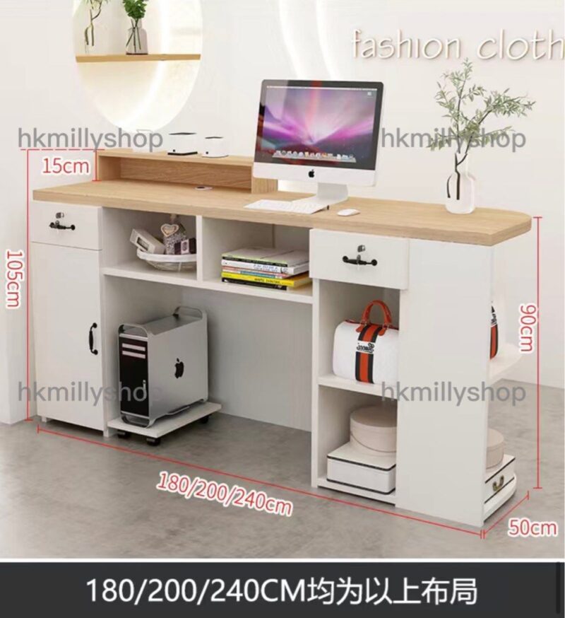 A&0769收銀枱 收錢台 前台 圓弧吧台 服裝店 美容美甲店接待台 - Image 11