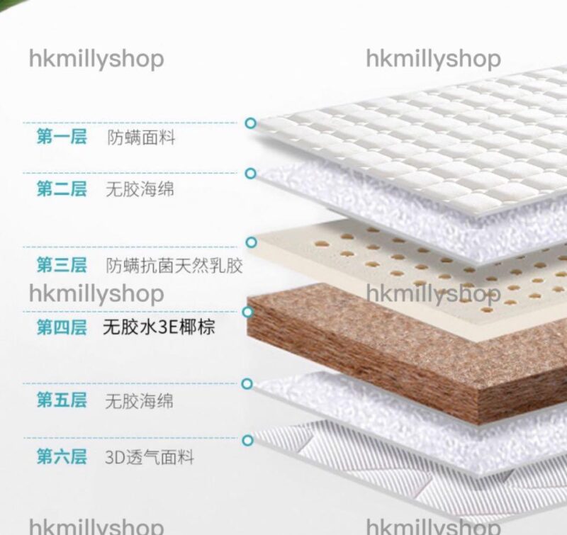 A&1010訂製椰棕床墊 偏硬軟硬適中 乳膠加椰棕墊 無糖脫膠穿透工藝 - Image 6