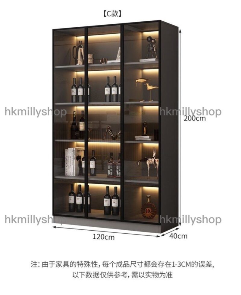 A&1292酒櫃 餐邊櫃 客廳展示櫃 餐廳收納櫃 儲物櫃 玻璃門櫃 高身櫃 茶水櫃 - Image 11