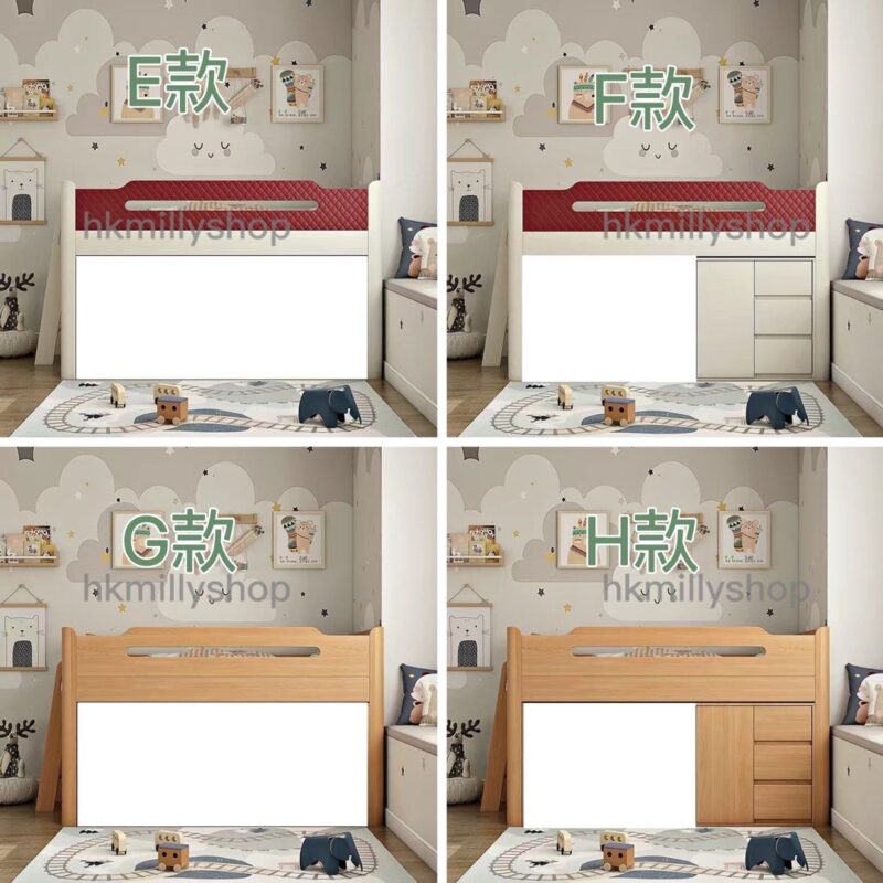 A&1320兒童床半高床儲物床高架床多功能衣櫃書桌一體組合床衣櫃床 - Image 8