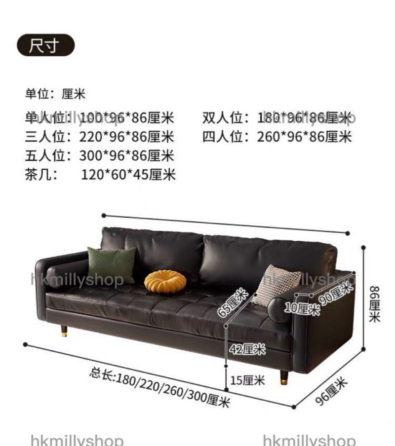 A1359歐式皮質沙發 小戶型沙發 梳化 單人位 雙人位 三人位 全新包送貨 - Image 11