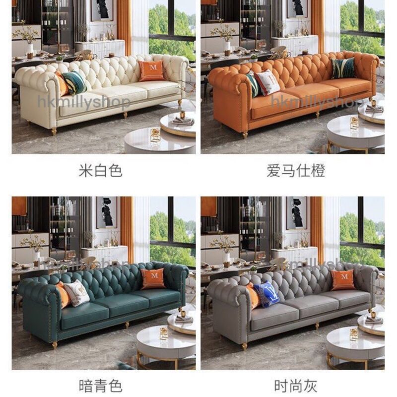 A&1363真皮沙發 美式輕奢梳化 高檔頭層牛皮實木家具 - Image 7