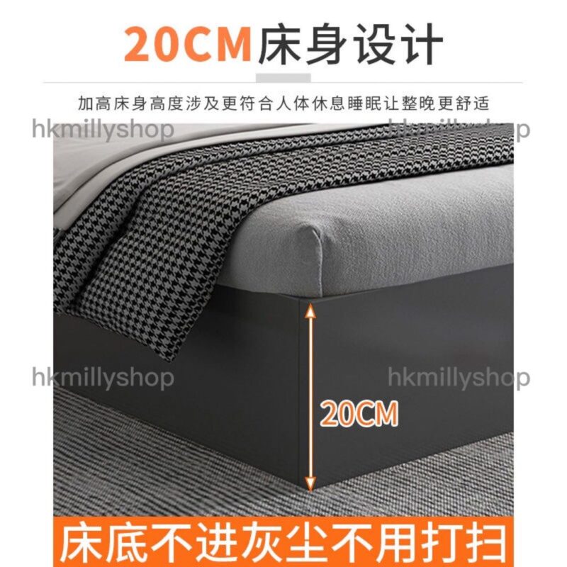 A&1426實木床板雙人床單人床軟包靠背床家用經濟床架 - Image 9