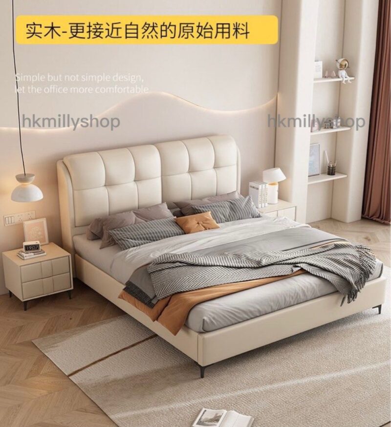 A&1427實木油壓床 氣壓床 儲物床 櫃桶床 排骨床 軟靠靠背 雙人床 五尺床 queen size 軟包床 高檔大氣全新包送貨 - Image 6