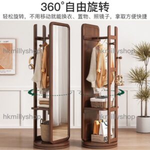 A&1431全身鏡櫃 360度旋轉落地鏡 試衣鏡 穿衣鏡 立式鏡子