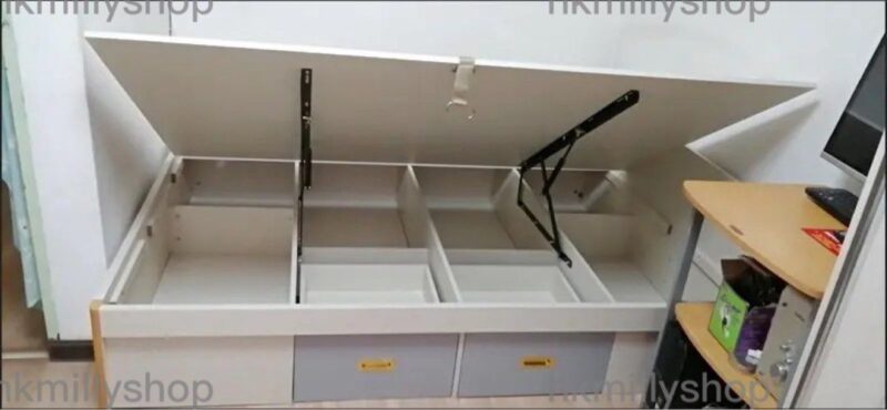 M&1436油壓床 氣壓床 儲物床 抽屜床 櫃桶床 高箱床 雙人床 收納床 氣動床 側開床 - Image 6