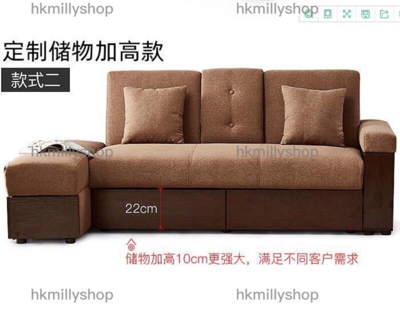 A&1479訂製顏色日式沙發床 布藝梳化床 科技皮沙發床 榻榻米單人沙發床 雙人梳化床 - Image 6