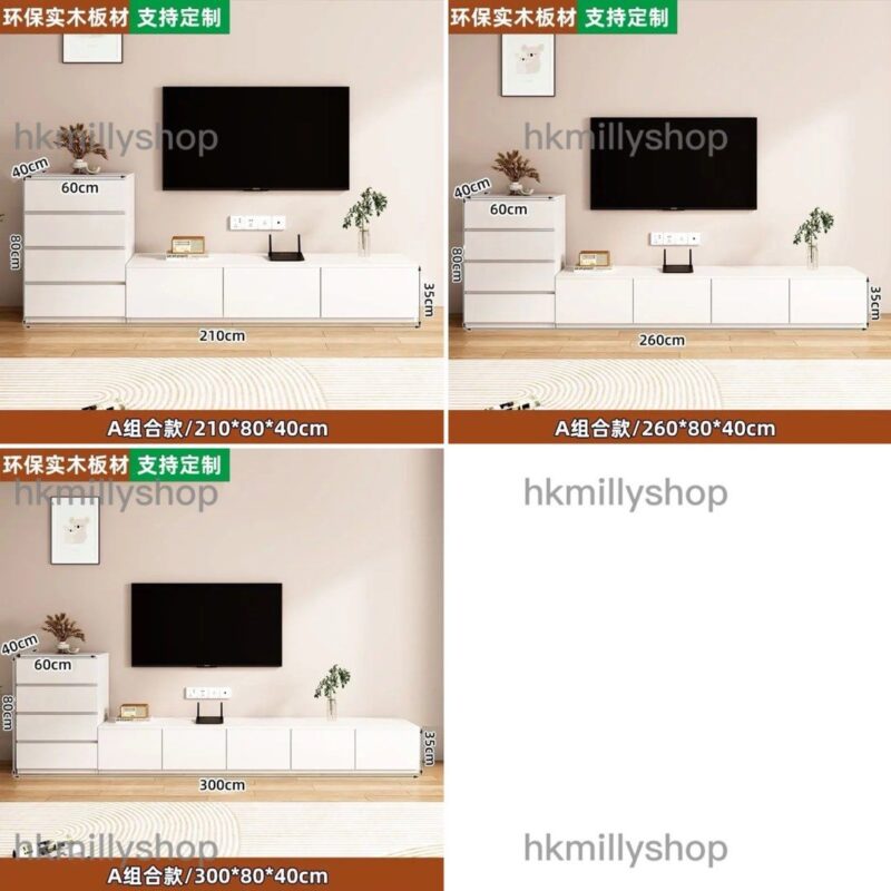A&1517可訂製尺寸電視櫃邊櫃組合高身櫃 實木生態板落地櫃 客廳收納櫃 儲物櫃 櫃桶櫃 邊櫃 組合櫃 多色選擇電視機櫃 全新包送貨 - Image 8