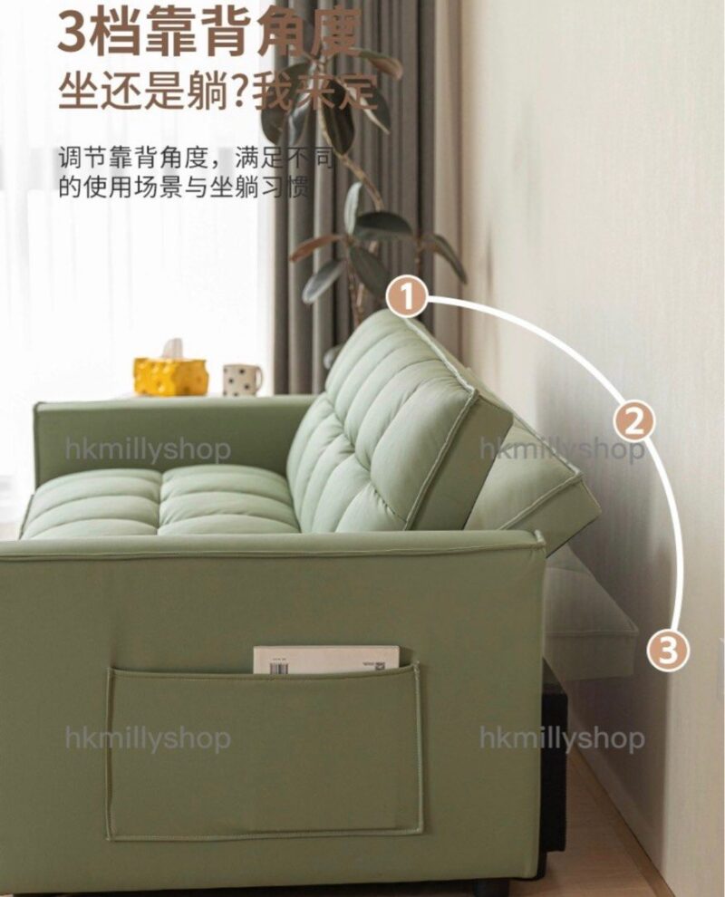 A&1535貓抓皮沙發床 實木框架多功能折疊梳化床 雙人位沙發 - Image 5