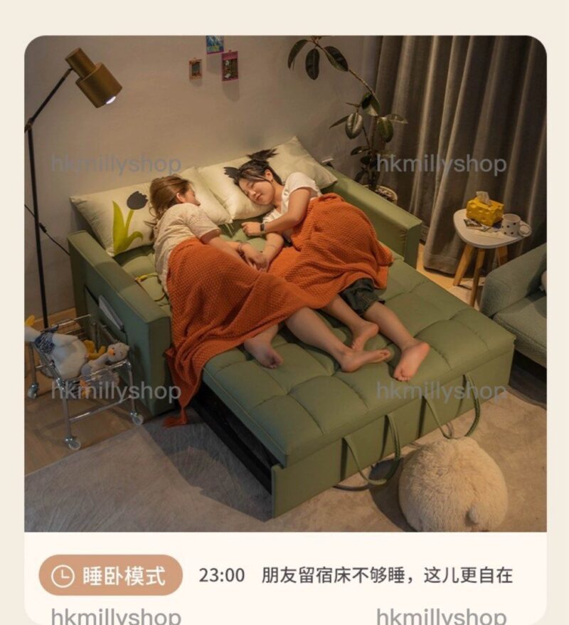 A&1535貓抓皮沙發床 實木框架多功能折疊梳化床 雙人位沙發 - Image 7