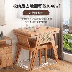 A&1596小戶型專用餐枱餐椅組合 實木茶桌 陽台咖啡桌 看書休閒小桌椅