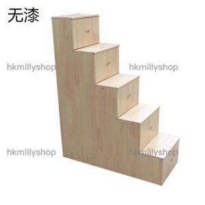 A&1604實木抽屜梯櫃 高架床側面正面樓梯 櫃桶櫃 爬梯 抽屜櫃 儲物樓梯 書架 多層收納架