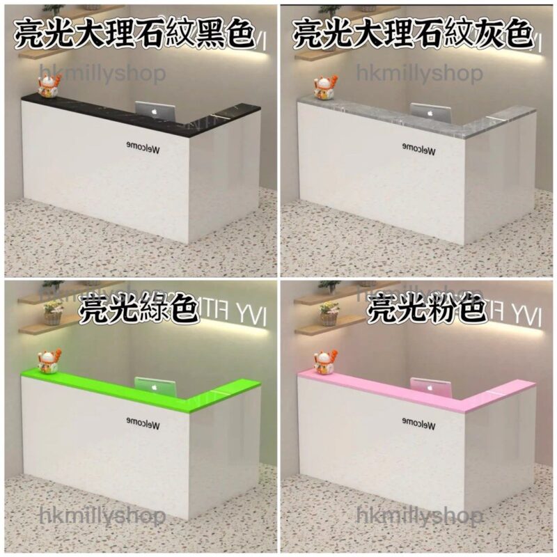 A&1660可訂造尺寸收銀台 轉角前台 L型工作枱 迎賓臺 超市櫃枱 接待枱 接待桌 吧檯 櫃枱 收銀桌 - Image 7